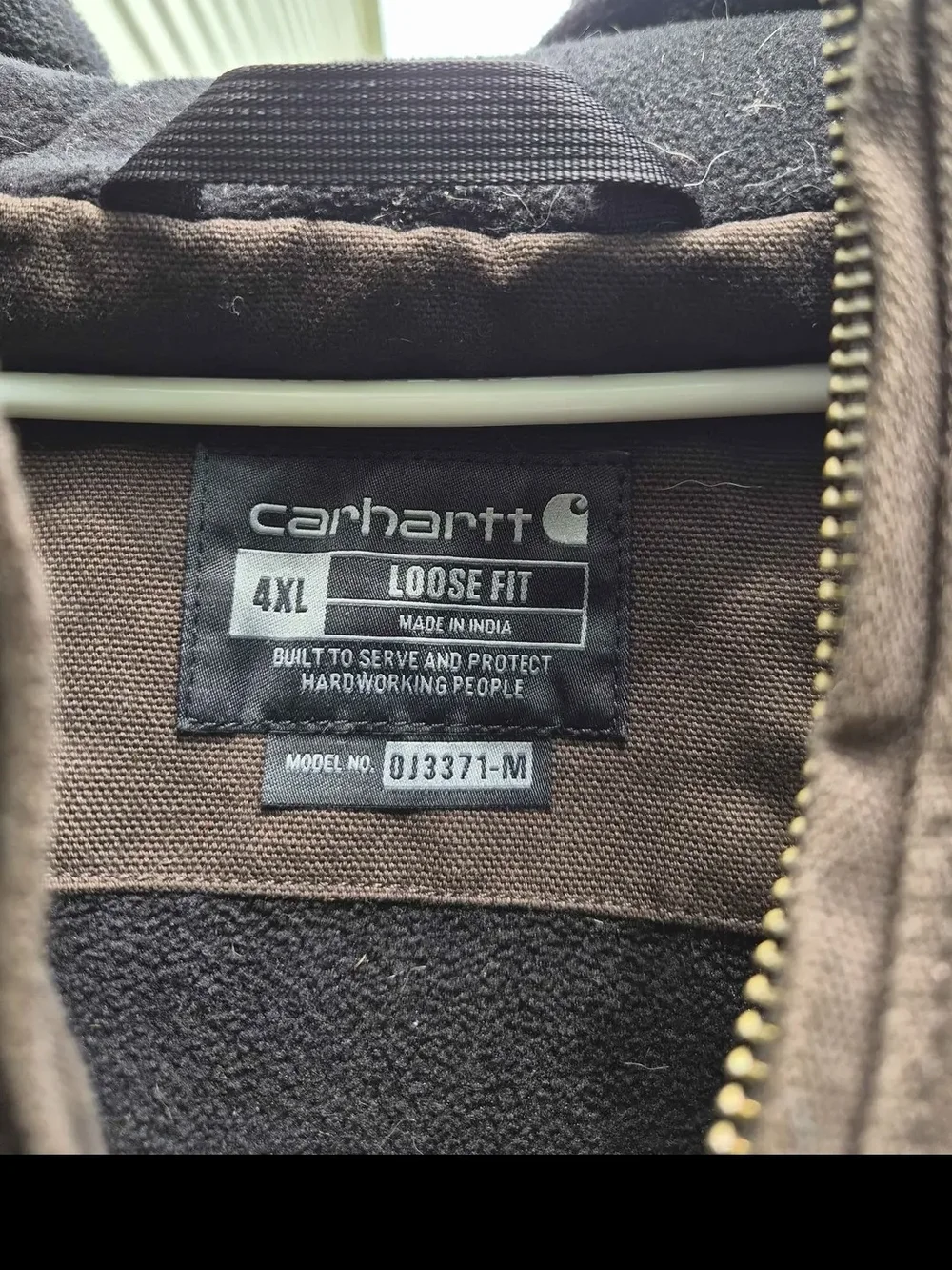 Carhartt Dark Brown Quilted-Lined Hooded Work Jacket